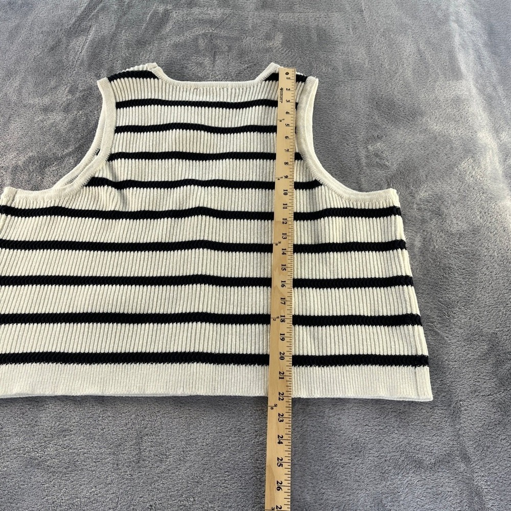 Anthropologie Winnie Sweater Vest XL Navy White NEW Gold Parisian Old Money - Picture 10 of 11
